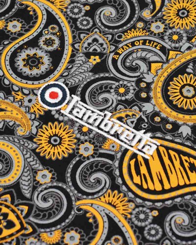 Lambretta Mens Paisley Polo Classic Casual Mod Casual Polo Shirt Sizes M to 4XL - Picture 2 of 7