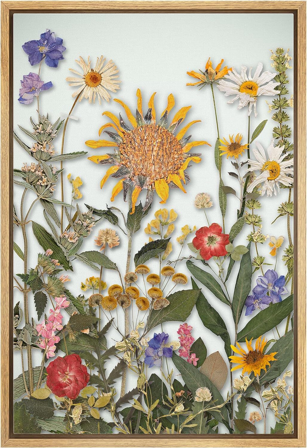 Wall26 Dried Flowers Illustrations Minimal Framed Wall Art Print-image