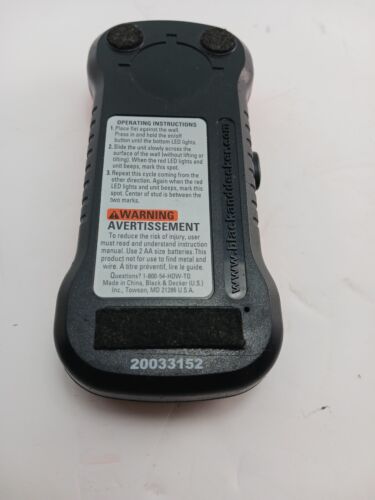 Black & Decker Stud Sensor/Finder w/ LED Indicators, Part #: SF100 - Picture 3 of 4