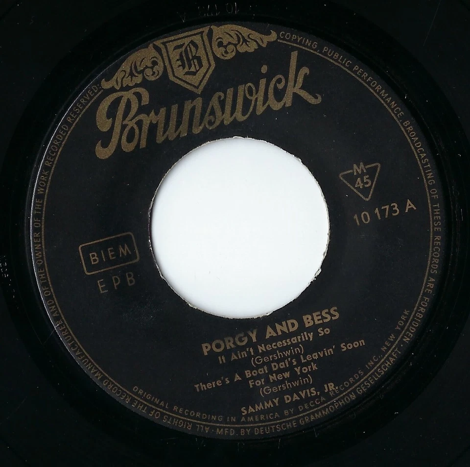 Sammy Davis Jr. sings PORGY AND BESS, Brunswick 10 173 EPB, Cover selten - Bild 4 von 4