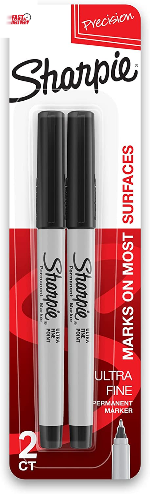 37161PP Permanent Markers, Ultra Fine Point, Black, 2 Count