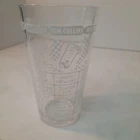 Vtg Federal Glass Mixed Drink Cocktail Measuring Mixer Recipe White on clear 6"
