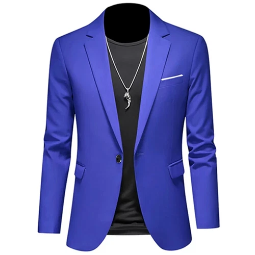 Herren Freizeit Business Slim Fit Formell Elegant Ein Knopf Blazer Jacke Anzug Mantel - Bild 16 von 38