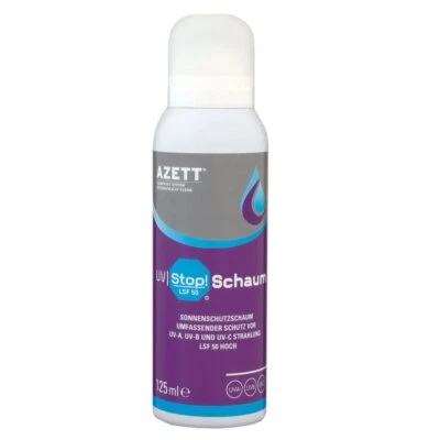 Azett UV Stop Schaum 125 ml Sonnenschutzschaum Schutz vor UV Strahlung SPF 50