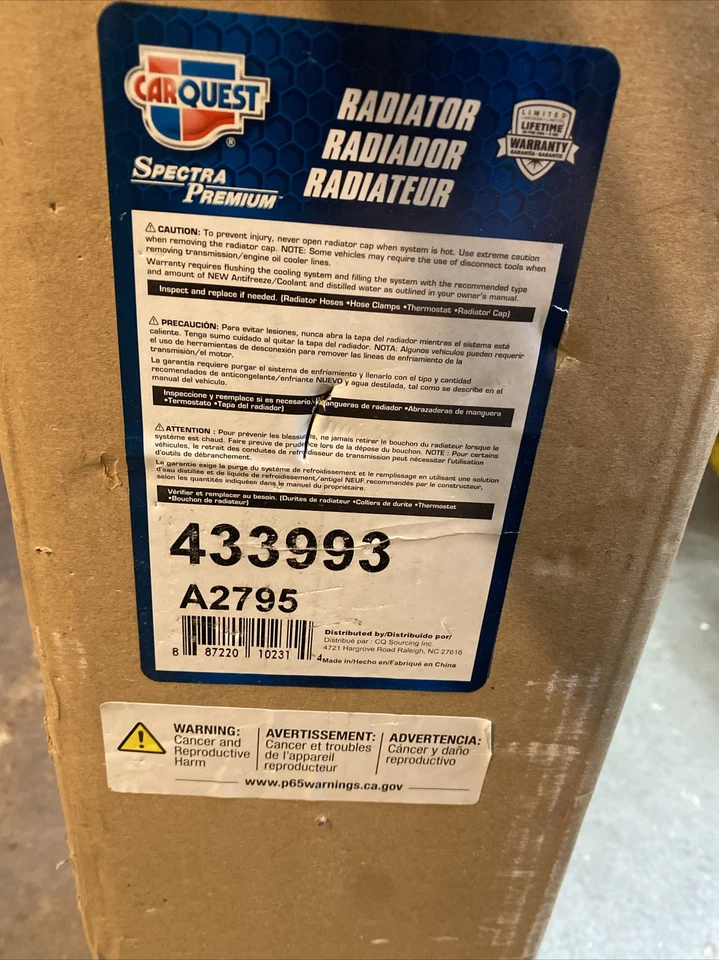 Radiador 2795 para Dodge Grand Caravan Chrysler Town & Country 2005-2007 3,3 3,8 L Foto 3 de 4