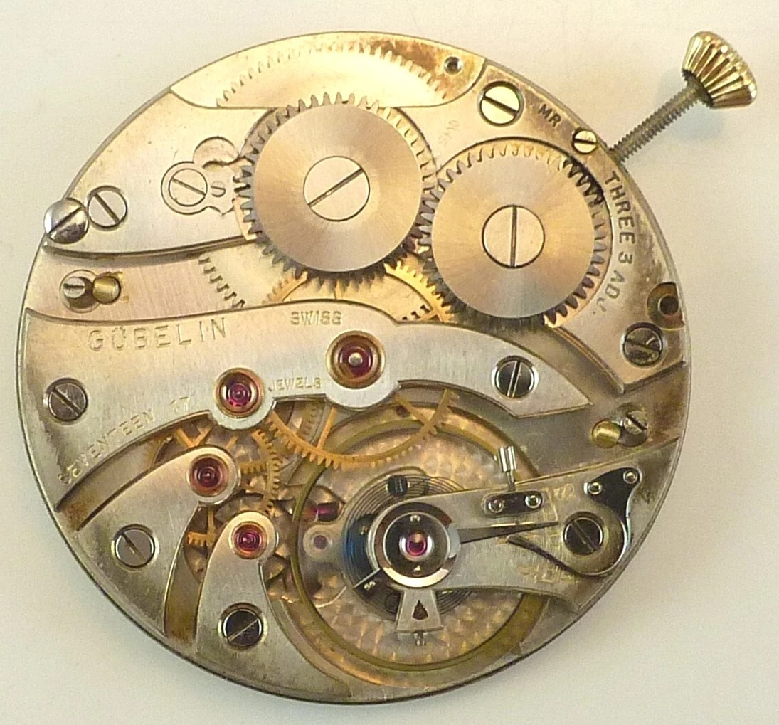 Gubelin Complete Running Pocket Watch Movement Parts Repair
