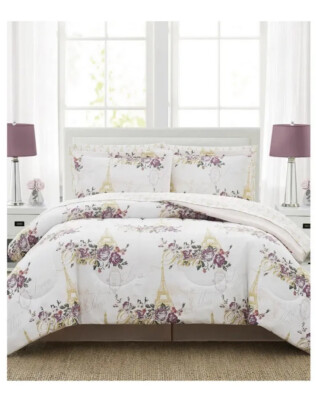 Fleur De Paris 8-Pcs Queen Bed Ensemble w/ Reversible Comforter
