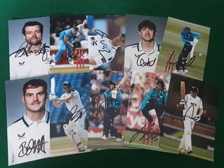 YORKSHIRE CRICKET JOBLOT OF 10 Hand Signed 6x4 PHOTOGRAPHS