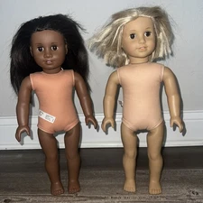 American Girl Doll TLC PARTS Doll Lot of 2 Truly Me & Julie Doll Haircuts