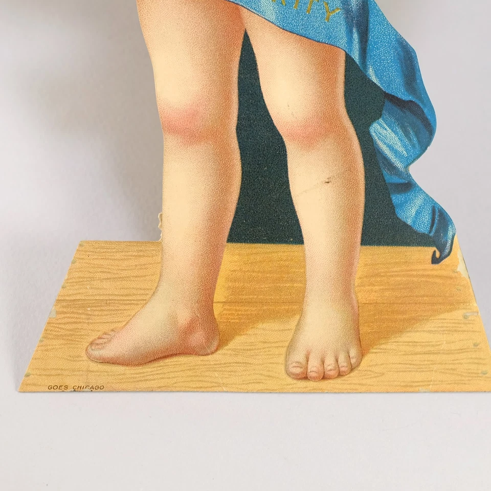 1900s Angelus Marshmallows Cracker Jack Advertising Cardboard Die-Cut Angel Sign - Image 2 of 3