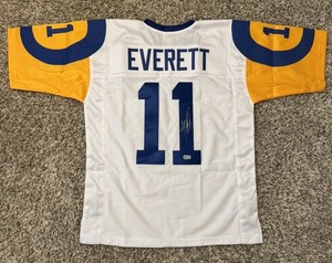 Jim Everett Los Angeles Rams Signed Custom  White Jersey Autographed JSA COA