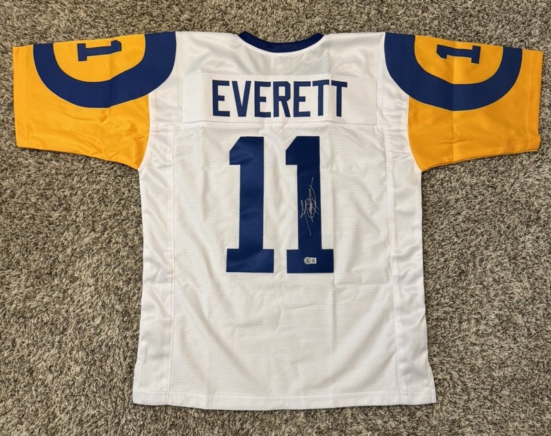 Jim Everett Los Angeles Rams Signed Custom  White Jersey Autographed JSA COA