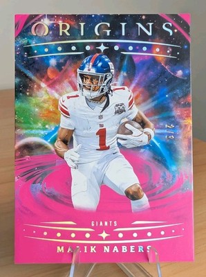 2025 Panini Origins Malik Nabers #56 Pink #/3 New York Giants SSP 