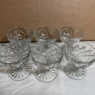 Set Of 6 Vintage Anchor Hocking Waterford Waffle Clear Glass Sherbet Dishes