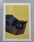 ACEO original Cat In A Box #2/3 Acrylic Painting By A.C. — photo 2