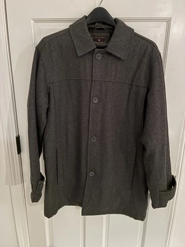 Steve & Barry's Wool Blend Lt Wt Gray Jacket w/Quilted Lining,  Men's Small  NEW - product listing photo