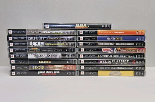 SONY PLAYSTATION PSP LOT 17 GAMES 1 SEALED NBA KOBE TOMB RAIDER GTA STAR WARS