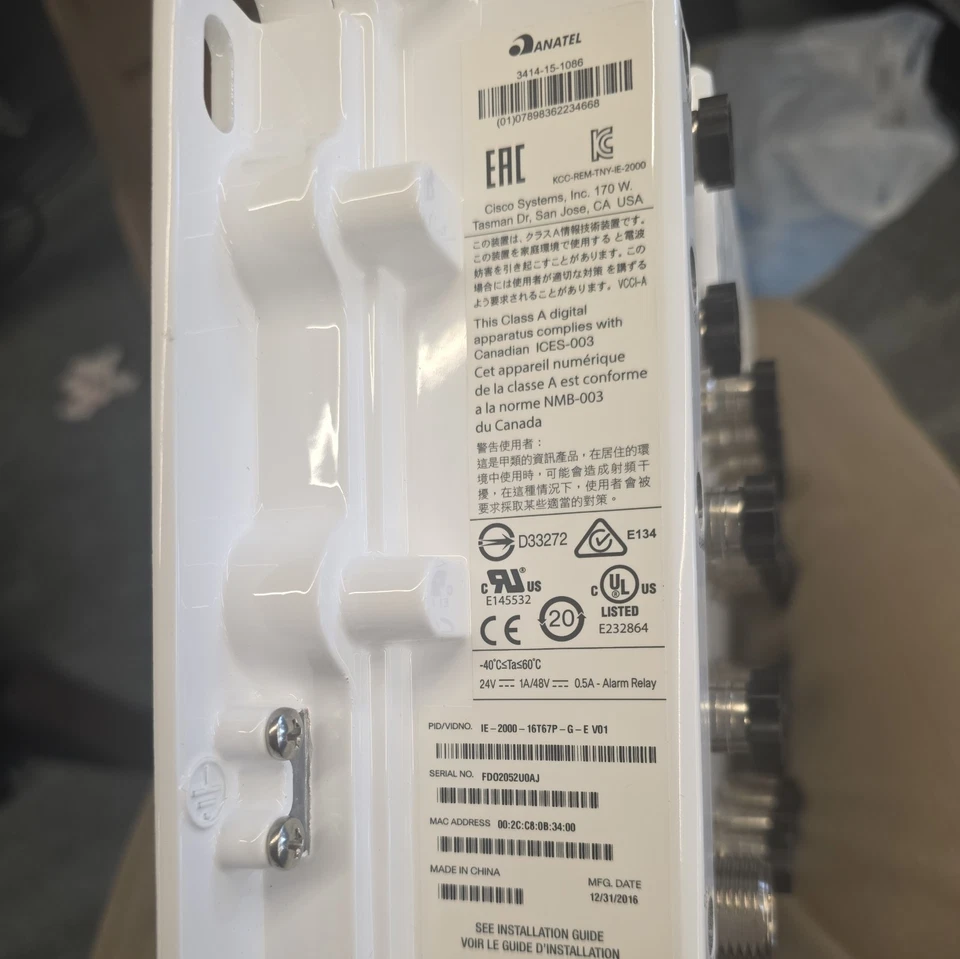 IE-2000-16T67P-G-E V01 CISCO INDUSTRIAL ETHERNET 2000 - Image 2 of 2