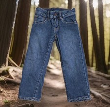 Gap Kids Denim Straight Legs Soze 4T Fleece Lined Blue Jeans Adjustable Waist