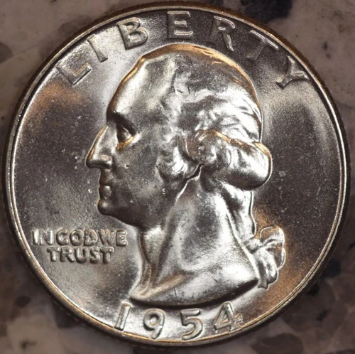 1954 S Washington Silver Quarter CHOICE BU LUSTER ! RB6466