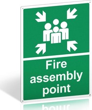 Fire Assembly Point Sign Outdoor - 400 x 300mm - 1mm 15.75 x 11.81 inches 