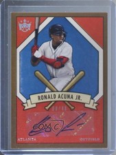2019 Diamond Kings DK 205 Signatures Holo Silver 8/49 Ronald Acuna Jr Auto uk2