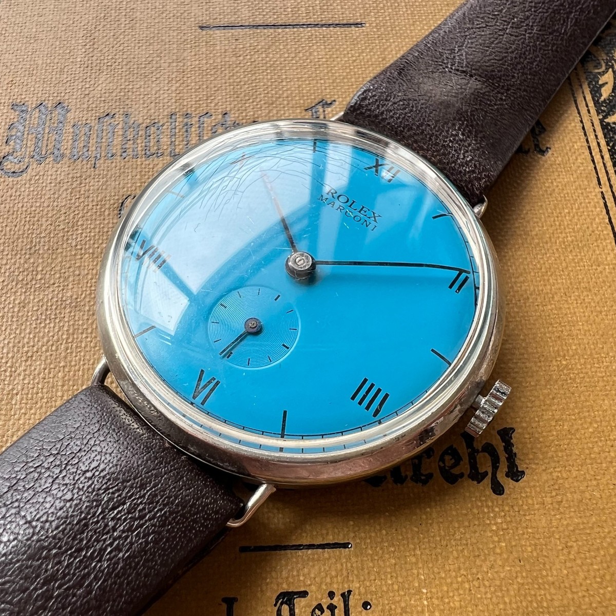 Rolex Marconi Stainless Steel Light blue dial 1920 in Good