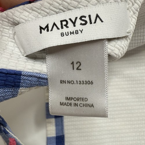 Marysia Bumby French Mott Bikini Top Girls 12 Swimsuit Blue Gingham Nautical - Picture 5 of 7