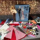 Vintage 1963 Blue Barbie And Ken Doll Case WithClothes, Accessories 1966 Barbie