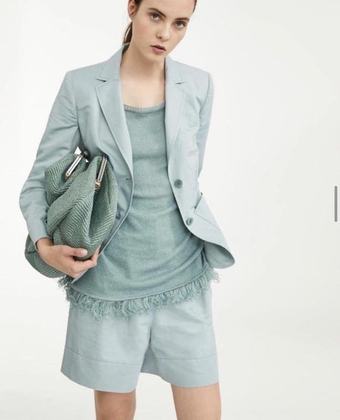 Women Weekend Max Mara Suit Mint Cotton 44