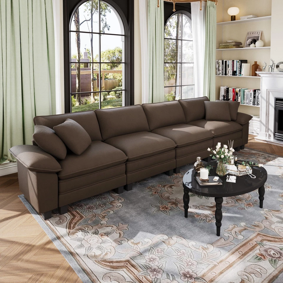 Секционный диван комплект шениль облако диван гостиной трансформируемый помещении модульный - Изображение 4 из 4