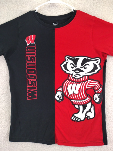 Wisconsin Badgers Football Proedge Tshirt Youth XL (16/18) Red Black Athletic - Picture 4 of 15