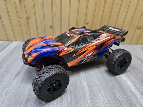 Traxxas Rustler 4x4 Roller Slider 1/10 Chassis Rc Truck With Servo & Steel Axles