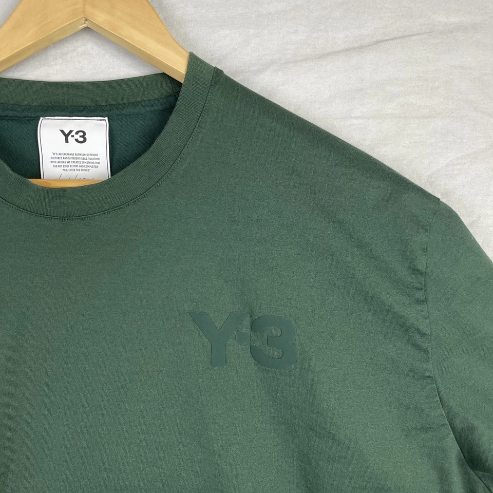 Y-3 Yohji Yamamoto adidas Shirt Mens 2XL Green Streetwear Crewneck Tee GK4503 - Image 2 of 4