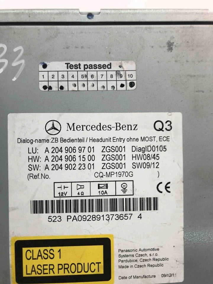 MERCEDES-BENZ C W204 Musik-Player mit GPS A2049069701 2010 26860852 - Bild 4 von 4