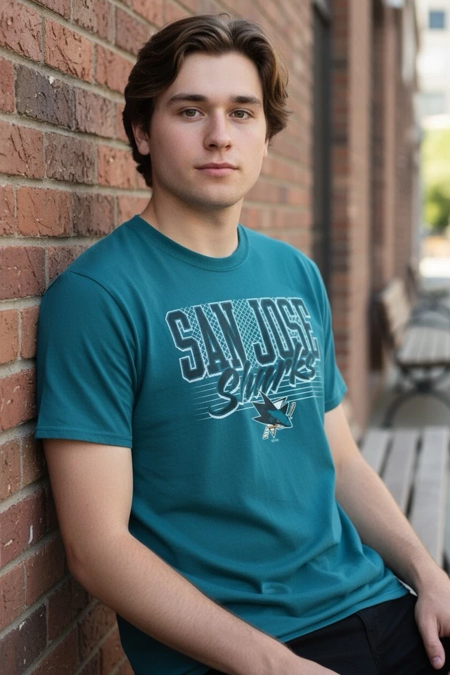 NHL 圣何塞鲨鱼大号 T 恤 NHL 服装男女通用正式授权 — 第 2/4 张图片