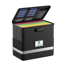 Fireproof File Box with Lock, Document Box Storage Organizer, Suitable for Ha...