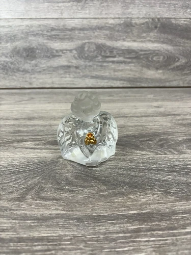 Vintage Fenton Clear Glass Guardian Angel May Birthstone Topas Signed