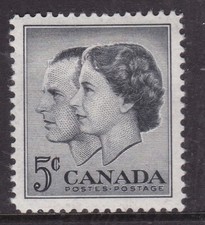 Canada 1957 Queen Elizabeth and Duke of Edinburgh 5c Mint Hung SG 500 VGC