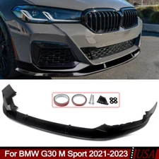 For 2021-2023 BMW G30 M Sport Performance Front Bumper Splitter Lip Gloss Black