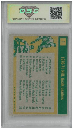 1971-72 Topps PHIL ESPOSITO / JOHNNY BUCYK / BOBBY HULL #1 Goals Leaders 💎DSG 5 - Picture 2 of 2
