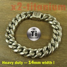 S size Titanium Heavy duty 14mm wide anti allergy Bracelet Hand Chain XTi204A
