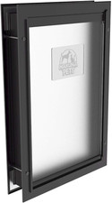 Deluxe Black Aluminum Cat  Dog Door with 2-Way Lock for Screens  Walls