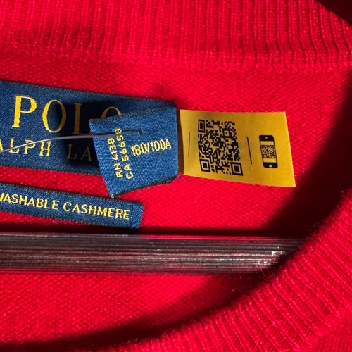 Ralph Lauren Sweater Mens Large Red Washable Cashmere Crewneck - Picture 5 of 11