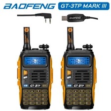 2* Baofeng GT-3TP MarkIII 1/4/8W HP 2m/70cm Band VHF UHF Transceiver + Cable