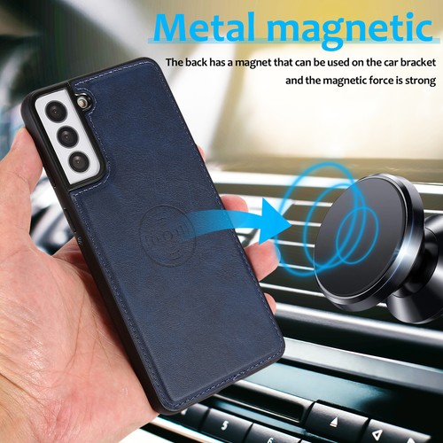 Magnet Case for Samsung S25 S24 S23 Note 20 Flip Leather Removable Wallet Cover - Picture 5 of 18