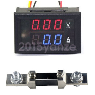 DC 0-200V 200A Digital LED Voltmeter Ammete Voltage Current Panel Meter W/ Shunt