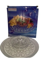 Two piece Chip and Dip Set The Crystal Collection Indiana Glass Original Box