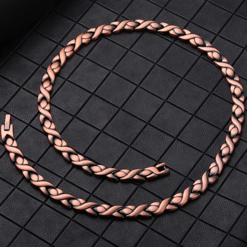 Copper Magnetic Therapy Necklace for Women Men Pure Solid Copper Chain Necklace - Picture 5 of 5