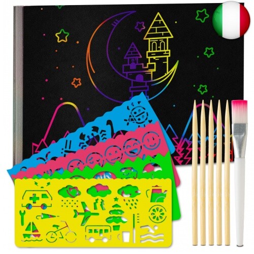 Set di immagini grattacieli per bambini e adulti, 55 fogli, arcobaleno, per